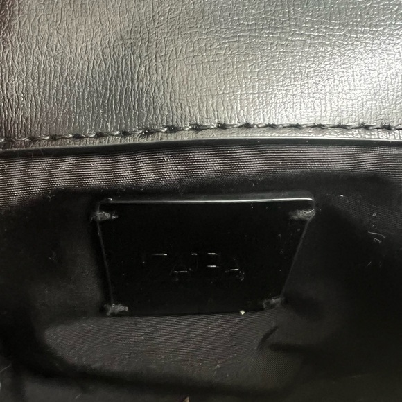 Zara Double Strap Crossbody Bag in black. - Picture 9 of 10